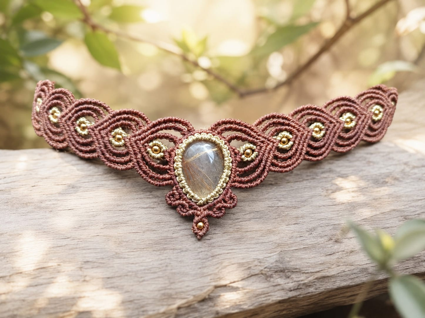 Chocker con cuarzo rutilado